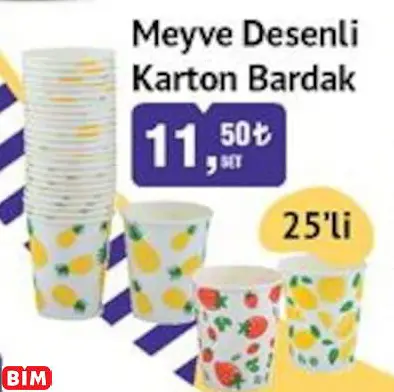 MEYVE DESENLİ KARTON BARDAK MEYVE DESENLİ KARTON BARDAK